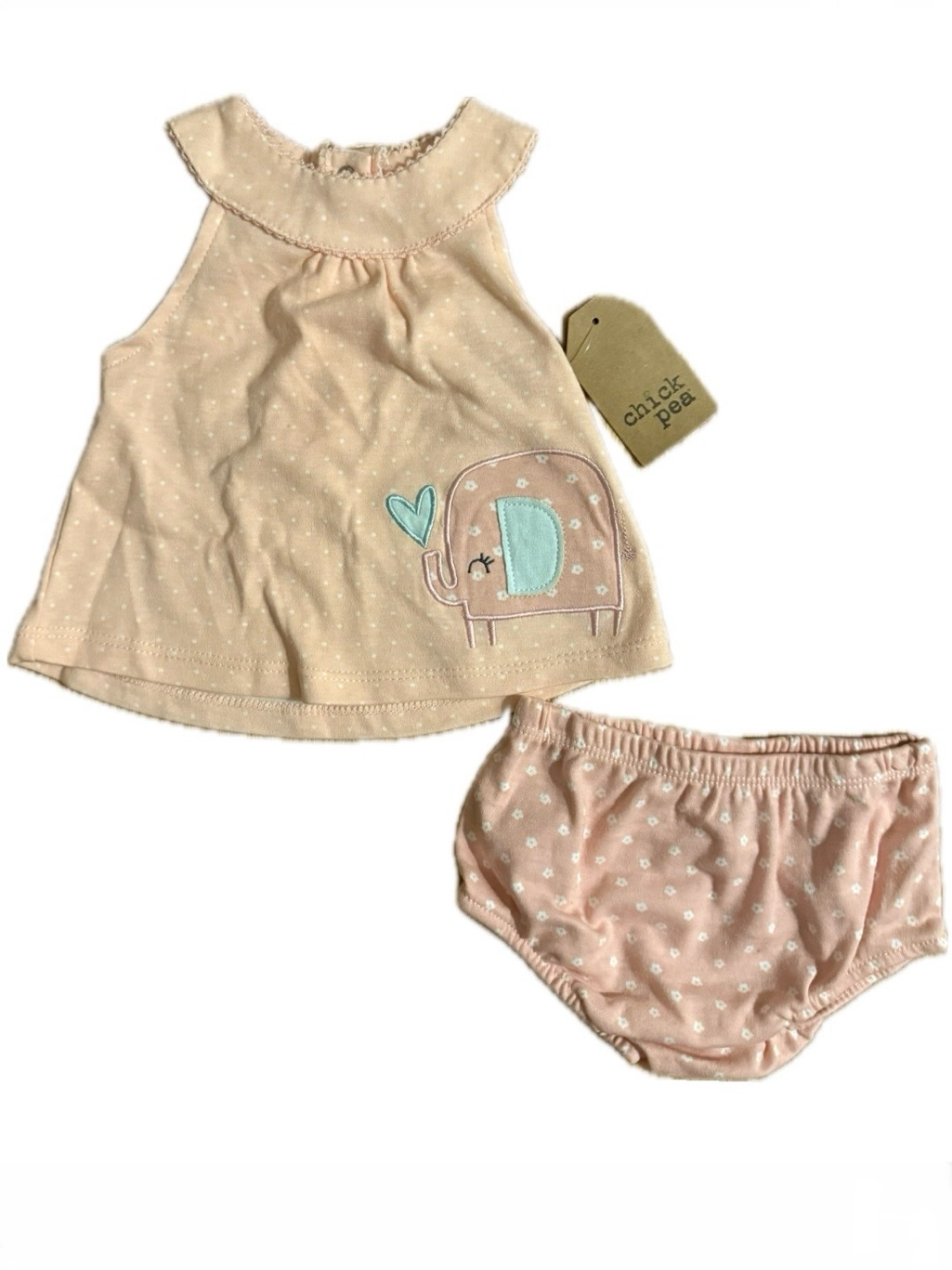 Chick Pea Baby Girl Pink Elephant 2 Piece Set